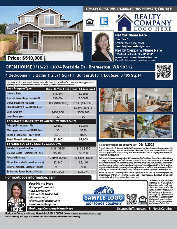 Mortgage Open House Flyer